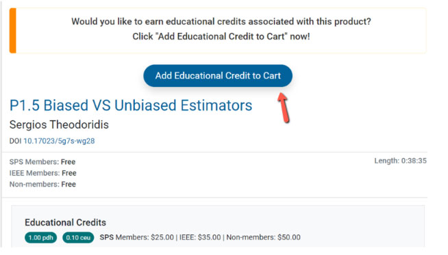 Educational Credits add to cart button